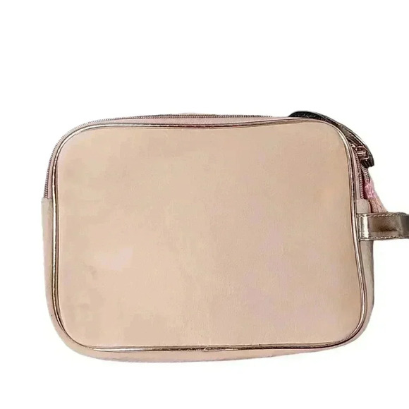 NWT Juicy Couture Large Velour Tan Cream Crown Travel Cosmetic Makeup Case Bag - Picture 6 of 12